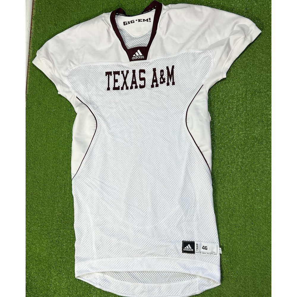 Vintage Texas A&M Team Issue Jersey S 46 Aggie Sizing Jersey "Gig 'em White 2010